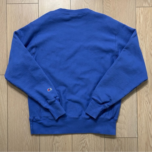 Champion Reverse Weave Men's Blue Crewneck Sweatshirt S149 Cotton Blend Medium - Picture 3 of 5